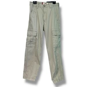 Vtg Levi's Mens Pants Cargo‎ Khaki Flap Pockets Y2K Straight Leg Workwear 30x32